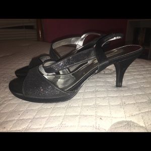 Black sparkly heels